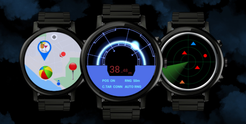 Wear OS devices showing LockOnMe screens